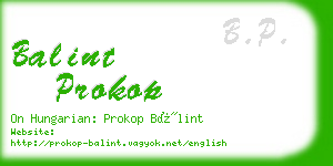 balint prokop business card